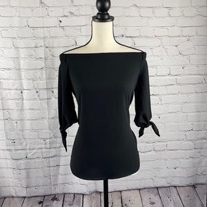 SOLD - Monteau Black off shoulder blouse